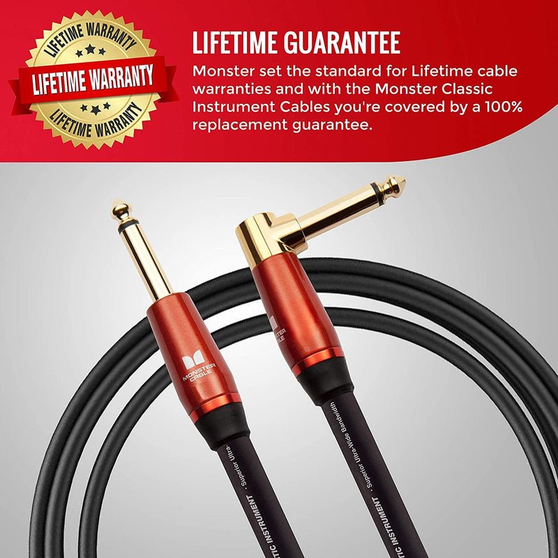 Monster Prolink 12' Acoustic Straight/Right Angle Instrument Cable New Open Box