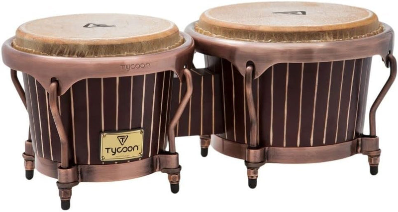 Tycoon Percussion Master Handcrafted Pinstripe 7″ & 8-1/2″ Bongos - New Open Box
