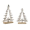 Melrose Metal Christmas Tree with Wood Base (Set of 2)