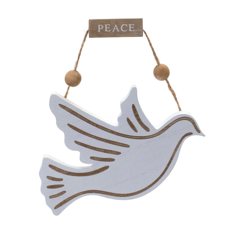 Melrose Wood Dove and Angel Sentiment Ornament (Set of 6)