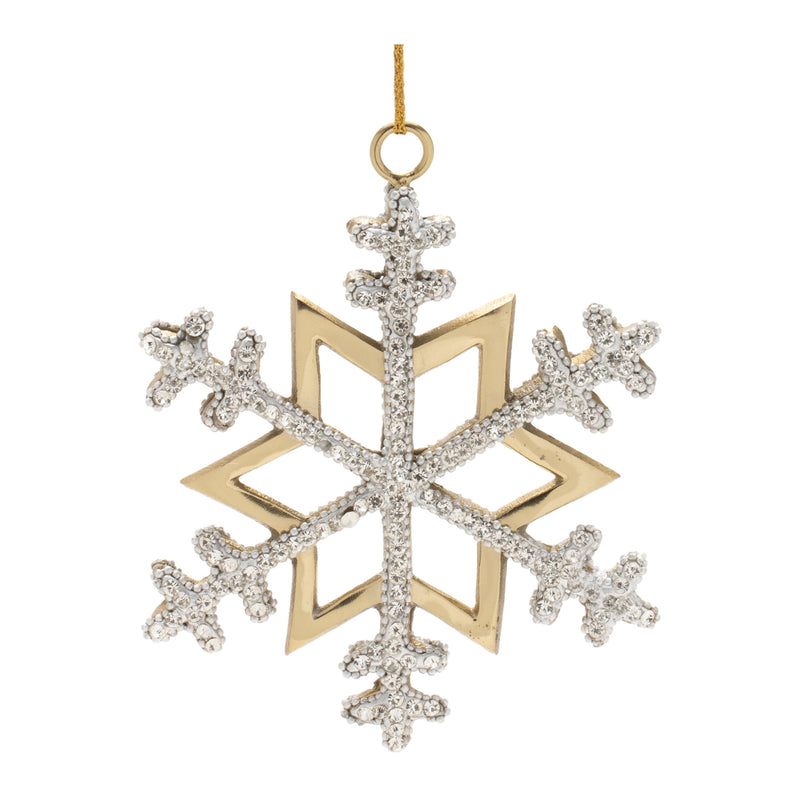 Melrose Jeweled Metal Snowflake Ornament (Set of 2)