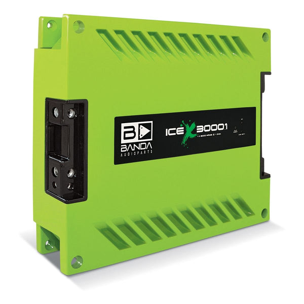 Banda ICEX3000.1GREEN 3000W RMS 1ch 1Ω Green Amplifier Boost Audio Mono Bass HPF