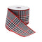 Melrose Red and Black Houndstooth Plaid Wired Ribbon 4" x 10yds