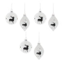 Melrose Glittered Glass Deer Ornament (Set of 6)