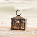 Melrose Forest Cut Metal Lantern with Gold Accent 12"H Rustic Black  Gold