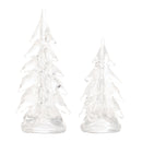 Melrose Clear Glass Pine Tree (Set of 2)