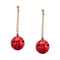 Red Metal Sleigh Bell with Jute Hanger (Set of 2)