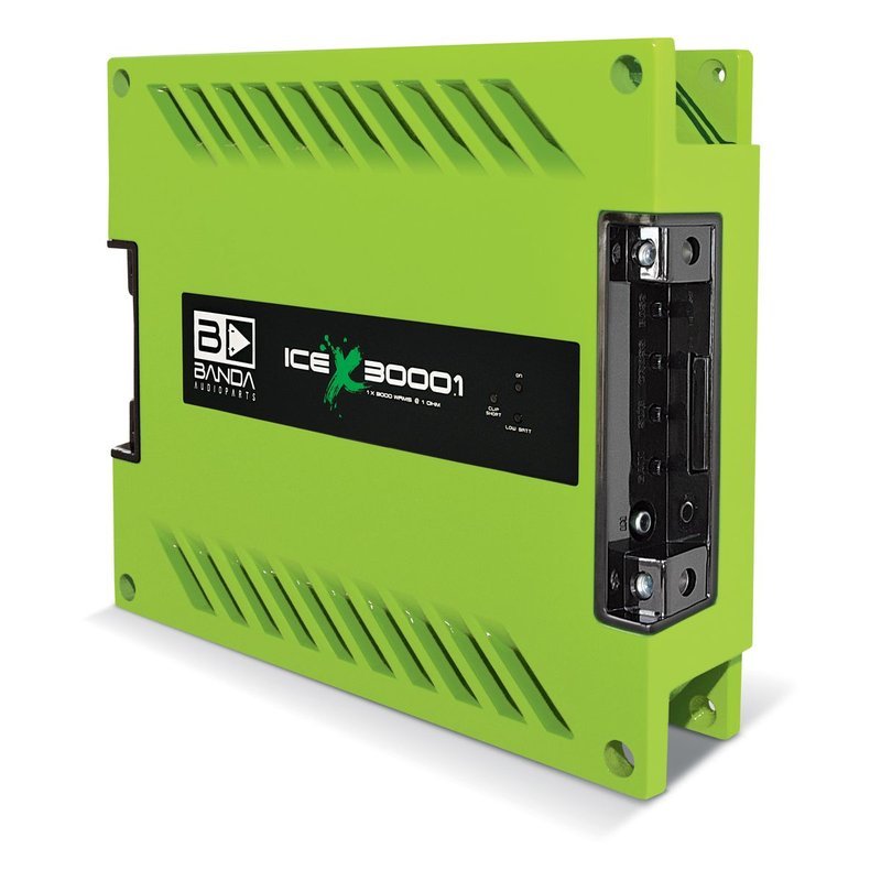 Banda ICEX3000.1GREEN 3000W RMS 1ch 1Ω Green Amplifier Boost Audio Mono Bass HPF