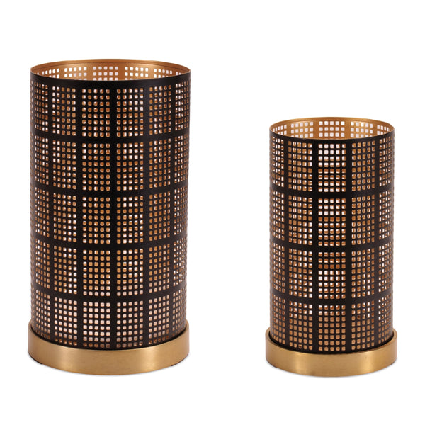 Melrose Punched Metal Candle Holder (Set of 2)