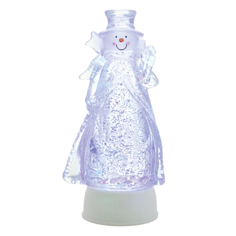 Melrose LED Snowman Snow Globe 10"H