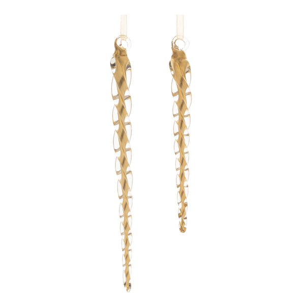 Melrose Swirled Glass Icicle Ornament (Set of 12)