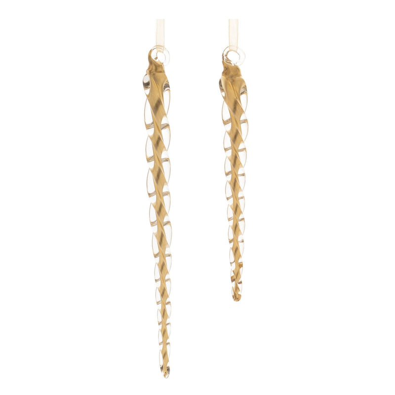 Melrose Swirled Glass Icicle Ornament (Set of 12)