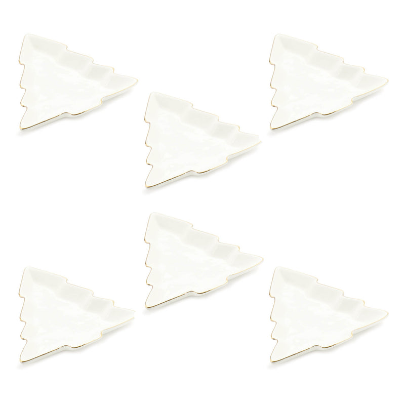 Melrose Ceramic Pine Tree Trinket Dish (Set of 6)