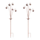 Melrose Floral Garden Stake (Set of 2) 42"H Iron Brown & Green