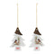 Ceramic Chickadee Pine Branch Peace Joy Tag Ornament (Set of 12)