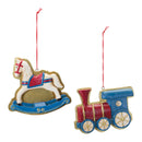 Melrose Rocking Horse and Toy Train Ornament (Set of 12)