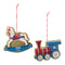 Melrose Rocking Horse and Toy Train Ornament (Set of 12)