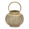 Melrose Distressed Punched Metal Lantern 7.5"D Rustic Copper  Green Decorative