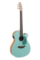 Ovation AEO-69-T Applause Jump OM Cutaway Electric-Acoustic Guitar Celeste Blue