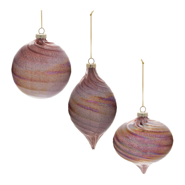 Melrose Iridescent Swirl Glass Ornament (Set of 6)