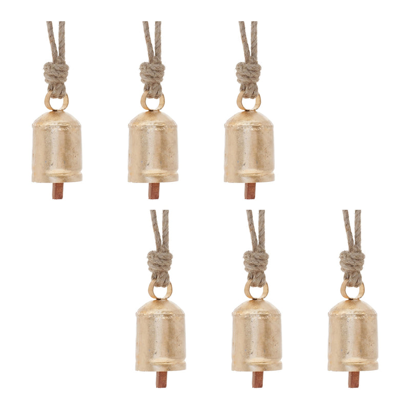 Melrose Gold Metal Bell Ornament (Set of 6)
