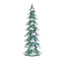 Melrose Flocked Seafoam Pine Tree with Carved Design (Set of 4)