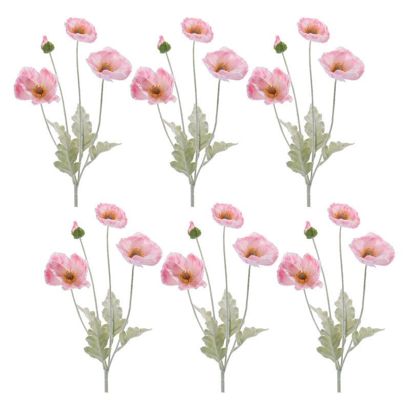 Melrose Poppy Floral Spray (Set of 6)