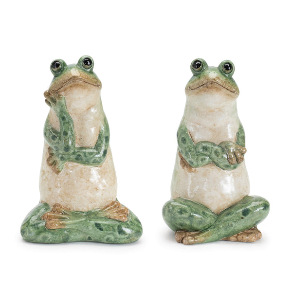 Melrose Ceramic Garden Frog Statue (Set of 2)