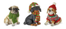 Melrose Winter Dog Figurine with Hat and Scarf Accent (Set of 12)