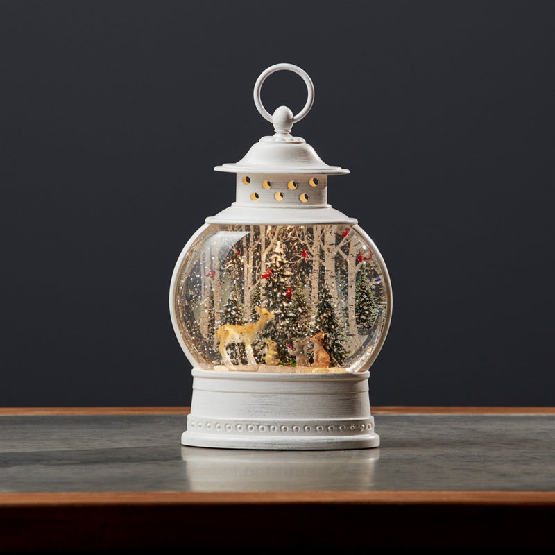 Melrose LED Snow Globe Ball with Woodland Deer Scene 11.5"H