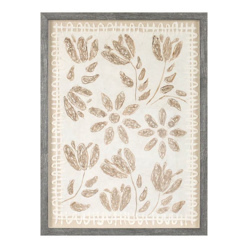 Melrose Framed Floral Wall Art Under Glass, Modern, Wood, Plastic