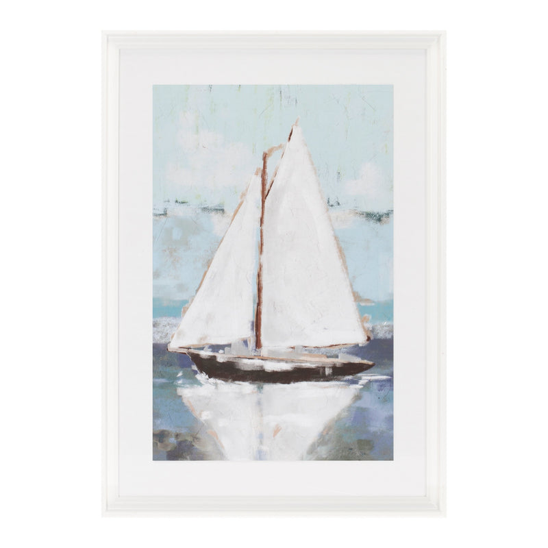 Melrose Framed Sail Boat Print Wall Decor, Nautical, Modern, Wood