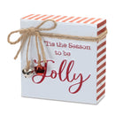 Melrose Metal Christmas Sentiment Sign with Bell Accents (Set of 2)