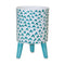 Melrose Blue Patterned Pot with Legs Set of 2 Planter, Dolomite
