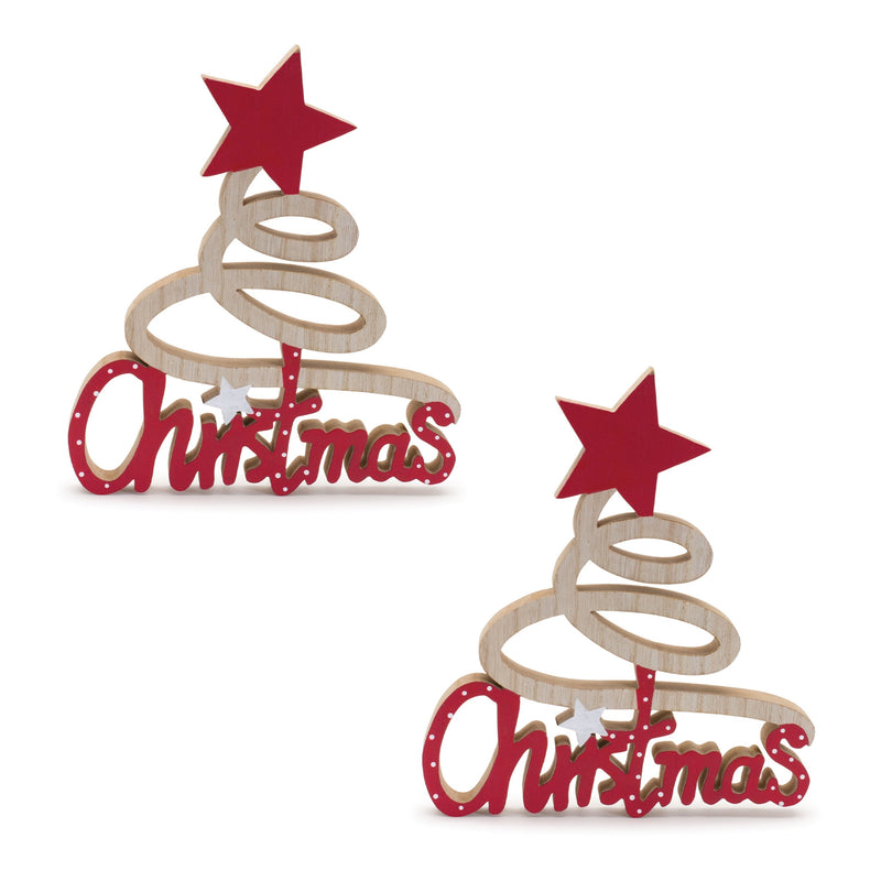 Melrose "Christmas" Tree Sign (Set of 2)