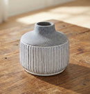 Melrose Modern Grey Terra Cotta Vase with Glazed Accent 6"H
