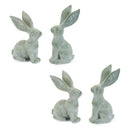 Melrose Long Ear Rabbit Figurine (Set of 4) Green Decor Home Accent
