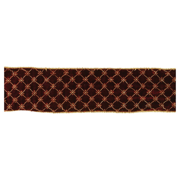 Melrose Ornate Diamond Pattern Wired Ribbon (Set of 2)