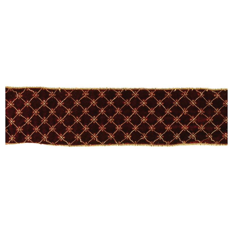 Melrose Ornate Diamond Pattern Wired Ribbon (Set of 2)