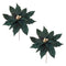 Melrose Forest Green Poinsettia Stem (Set of 2)