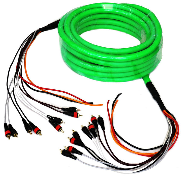 DEEJAY LED 36ft Multi-Amp Cable 10RCA Medusa Pink TBHMED36PINK