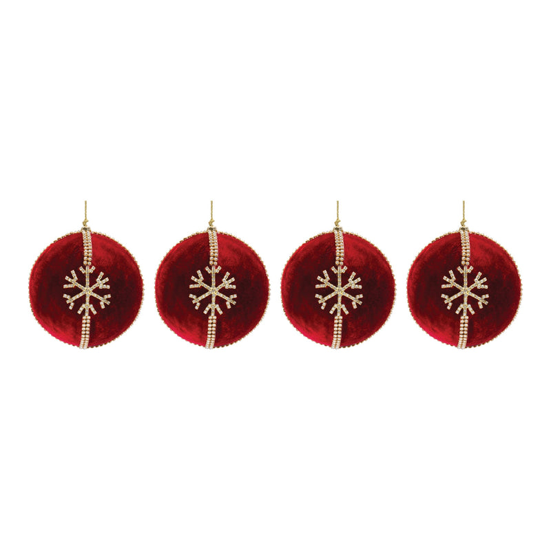 Melrose Jeweled Snowflake Ball Ornament (Set of 4)