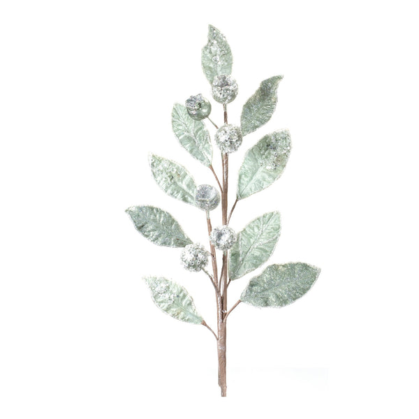 Melrose Glittered Pod Leaf Spray (Set of 2)