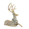 Melrose Holiday Deer Figurine with Lighted Wreath and Gold Finish (Set of 2)