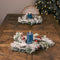 Melrose Flocked Pine Holly Sleigh Bell Candle Ring 18"D
