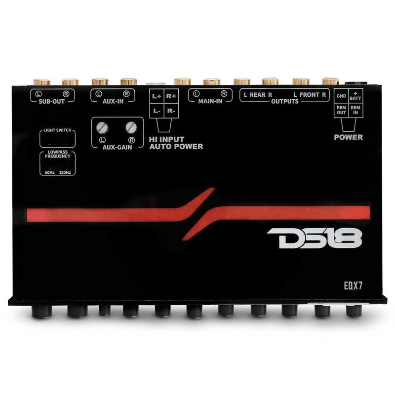 DS18 EQX7 ½ DIN High‑Volt 7‑Band Car Equalizer – Hi‑Level Input Auto Turn‑On