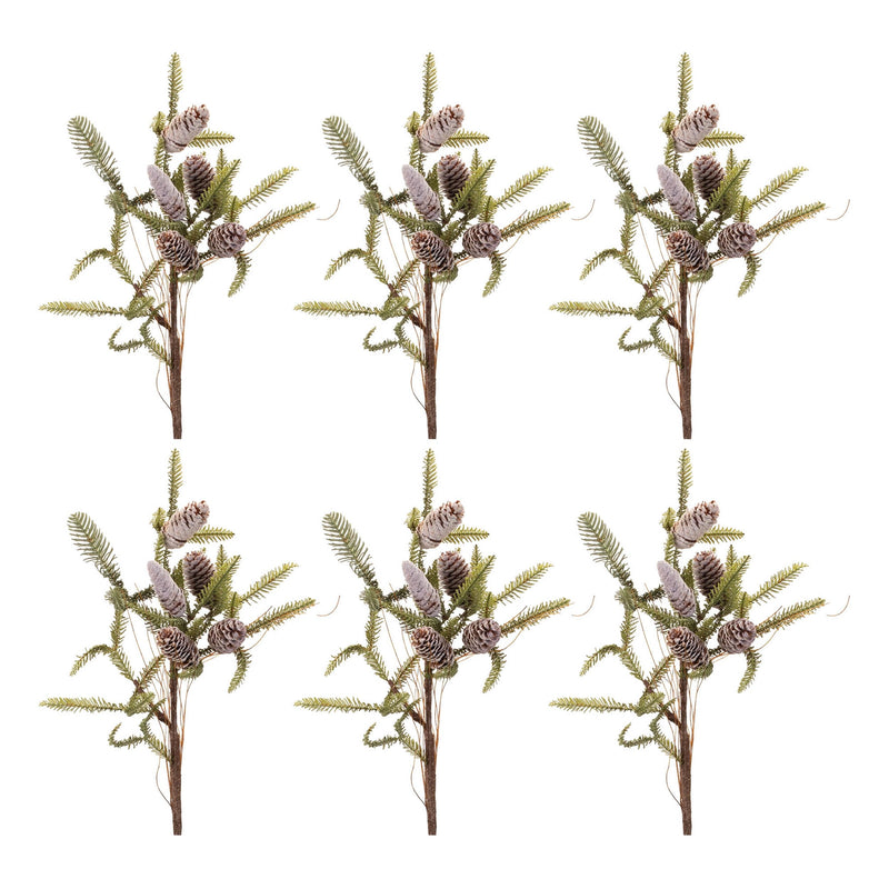 Melrose Pine Twig and Pinecone Spray (Set of 6)
