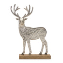 Melrose Metal Deer Silhouette with Wood Base (Set of 2)