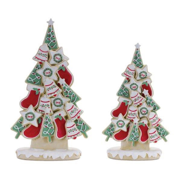 Melrose Frosted Christmas Cookie Pine Tree (Set of 2)