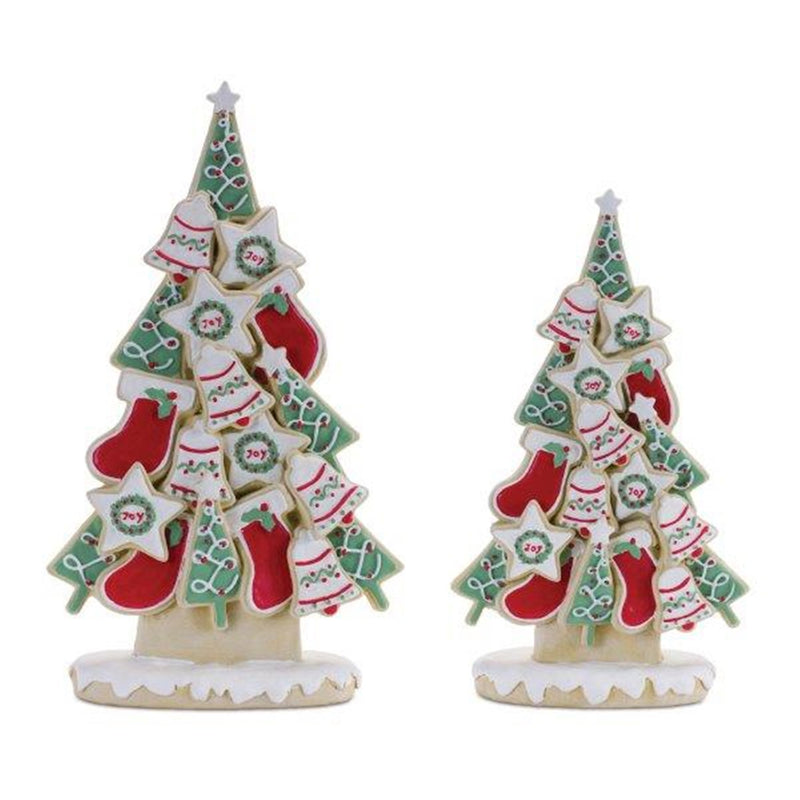 Melrose Frosted Christmas Cookie Pine Tree (Set of 2)